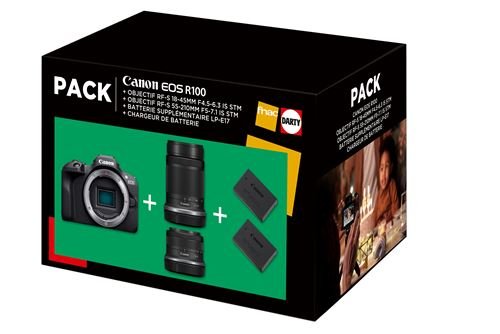 hybride Canon EOS R100 Noir + RF-S 18-45mm f/4.5-6.3 IS STM +